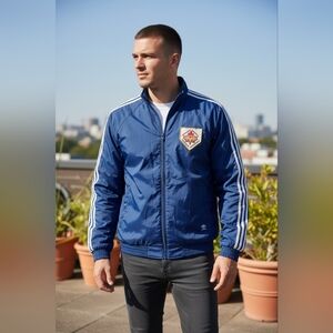 Vintage Adidas 70s 80s Canada Football Officials Nylon Jacket XL Retro BlokeCore